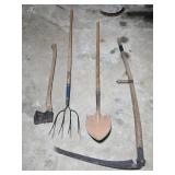 Sling Blade, Shovel, Pitch Fork & Axe
