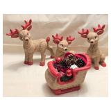Ceramic Reindeer & Sleigh