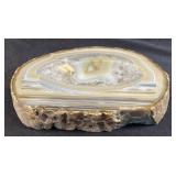 Natural Agate Slice Geode Polished Crystal Quartz