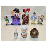 Ceramic Clown Figures & Porcelain Vases