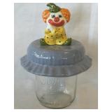 Ceramic Clown Jar Topper Fits Wide Mouth Jars