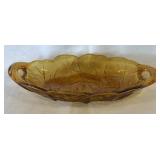 INDIANA GLASS "LILY PONS" AMBER CARNIVAL PICKEL /