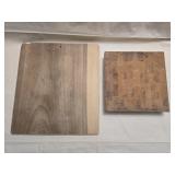 2 Wooden Cutting Boards 11"x 11" & 16"x 18"