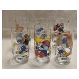 6 Smurf Glasses