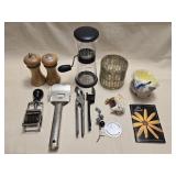 Misc Lot- Salt & Pepper Shakers, Nut Chopper,