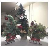 3 Christmas Decorations As Pictured- 2 St