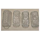 4 Cut Glass Butter Dishes