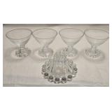 4 Anchor Hocking Berwick Boopie Clear Sherbet