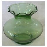 Vintage Anchor Hocking Forest Green Glass Ruffled