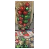 Several Christmas Balls, Tinsel And Ornament