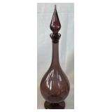 Vintage Hand Blown Amethyst Decanter with Stopper