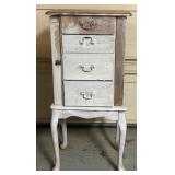 Partially Distressed Jewelry Armoire As Pictured