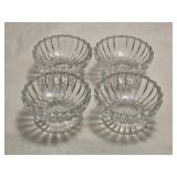4 Depression Glass Footed Sauce Bowls 3ï¿½"W 1ï¿½"H