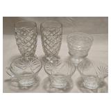 Assorted Cut Glass Glasses, Sherbet, Tea Cup &