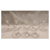 Assorted Clear Glass Wine Glasses