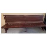 Vintage Wooden Slat Bench 85.25ï¿½ L 34.25ï¿½ T