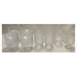 15 Pc Indiana Glass Crystal Ice Bark Pattern