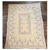 Vintage Lace Tablecloth Off White/Pale Yellow 80ï¿½