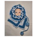 Handmade Crochet Doll-Face Potholder 14"x 9"