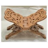 Handcarved Folding Wooden Book Holder 11"W 7"H