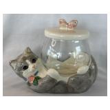Treasure Craft Ceramic Vintage Cat Treat Fish