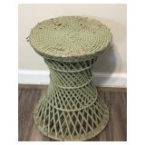 VINTAGE RATTAN WICKER BAMBOO PLANT STAND SMALL