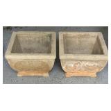 Two Concrete Planters 14ï¿½ X 14ï¿½ X 9.5ï¿½