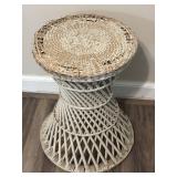 VINTAGE RATTAN WICKER BAMBOO PLANT STAND SMALL