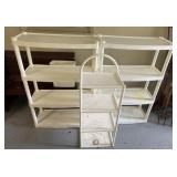 3 Plastic Shelving Units