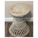 VINTAGE RATTAN WICKER BAMBOO PLANT STAND SMALL