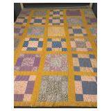 Vintage Hand Made 9 Patch Design Quilt 60ï¿½ X 70ï¿½