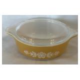 Vintage Pyrex #471 Gold Butterfly 1 Pt. Casserole