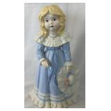 Vintage 13.75" Ceramic Girl with Blonde Curly