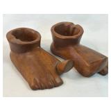 Vintage Hand Carved Wooden Foot Shaped Big Toe Up