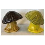 Vintage Ceramic Mushroom Figurines As Pictured