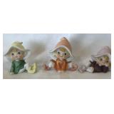 Vintage Homco Garden Pixie Elf Fairies Porcelain