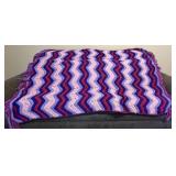 Hand Crochet Pink and Purple Chevron Pattern