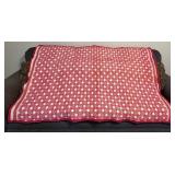 Hand Woven Pink and Cream Geometric Throw Blanket