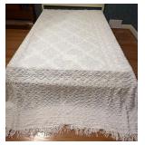 Vintage Ivory Cotton Matelassï¿½ Bedspread With A