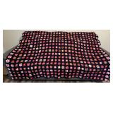 Vintage Hand Crochet Granny Square Afghan Vibrant