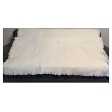 Cream Colored Textured Afghan Throw With Star
