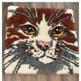 Vintage Handmade Latch Hook Rug Or Wall Hanging
