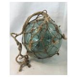 Vintage 5ï¿½ Japanese Netted Glass Float Ball Buoy