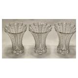 3 Indiana Glass Mayflower Pattern Vases 4ï¿½" H