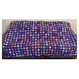 Vintage Hand Crochet Granny Square Afghan Vibrant