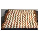 Hand Woven Orange, Red, Green and White