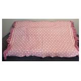 Hand Woven Pink and White Throw Blanket