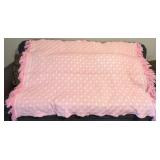 Hand Woven Pink and White Throw Blanket