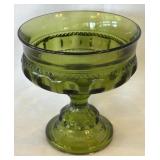 MCM Indiana Glass King Crown Olive Green Candy