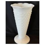 Vintage Anchor Hocking Milk Glass Hobnail Vase